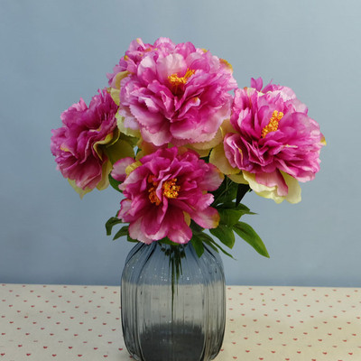 6頭把束牡丹仿真花