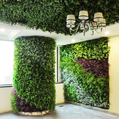 室內(nèi)包柱仿真植物墻